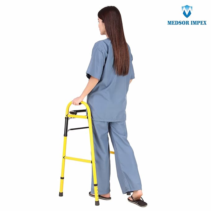 Premium Mild Steel Foldable Walker for Men, Women & Elderly | Medsor Impex