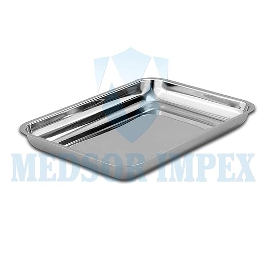 Medsor Impex Medical Instrument Tray Baby Tray Stainless Steel 12 x 18 Inch
