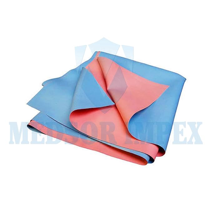 Medsor Impex Rubber Sheet Makintosh/Mattress Protector for Hospital Bed/Baby Bed (Red and Blue, 1 Meter)