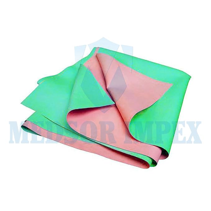 Medsor Impex Rubber Sheet Makintosh/Mattress Protector for Hospital Bed/Baby Bed (Red and Green, 5 Meter)