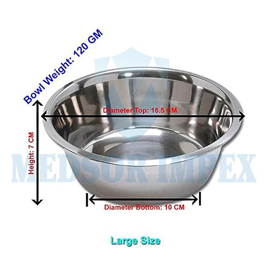 Medsor Impex Stainless Steel Lotion Basin Medical Dressing Bowl X-Small