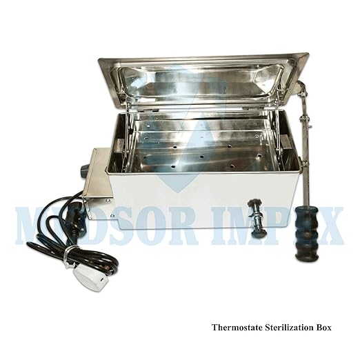 Medsor Impex Instrument Sterilizer Electric with Thermostat Auto Cut Heavy Duty Stainless Steel (12 * 6 * 4 Inch)