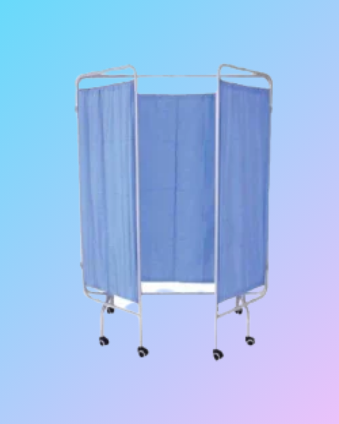 Three-panel bed side screen in neutral fabric with wooden frames, designed for bedroom privacy and decor.