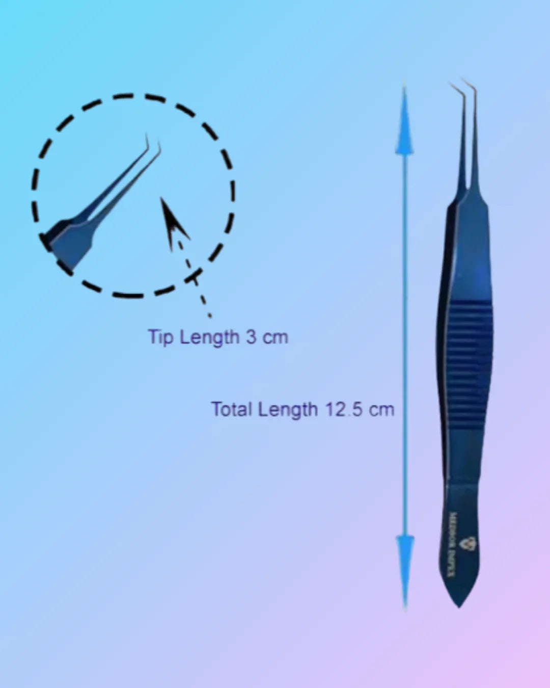 Angled titanium hair transplant forceps by My Store with precision tips for advanced hair restoration procedures
