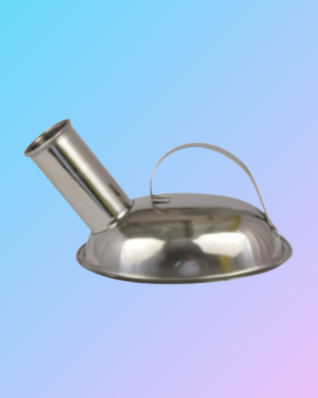 Male SS urinal pot from My Store, clean stainless steel with smooth surface, designed for bathroom use.
