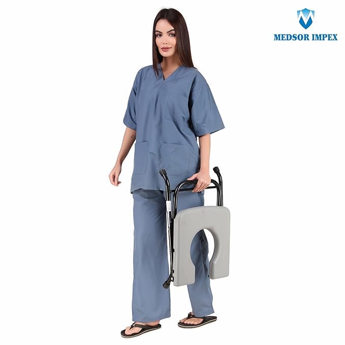Medsor Impex Mobile Commode Chair for Elderly Disabled and Pregnant Women Stainless Steel