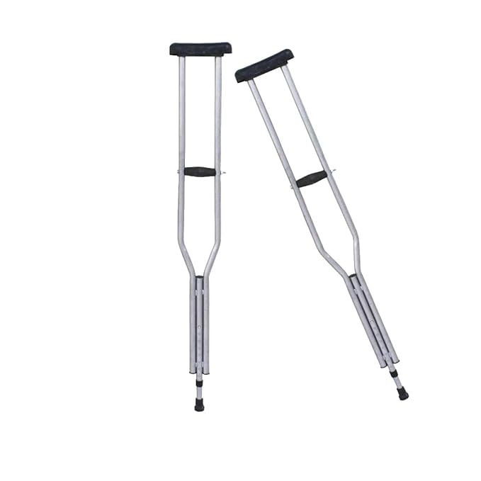 Medsor Impex Adjustable 2 Pcs Ultralight Underarm Crutch Axillary Walking Stick(Length:114-135CM)