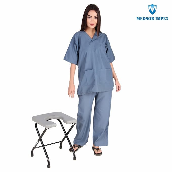 Medsor Impex Mobile Commode Chair for Elderly Disabled and Pregnant Women Stainless Steel