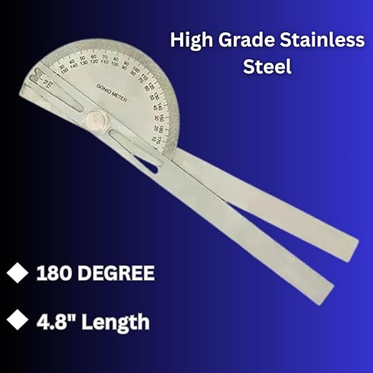 8 Inch Stainless Steel Goniometer for Physiotherapy & Orthopedic Assessment | Medsor Impex