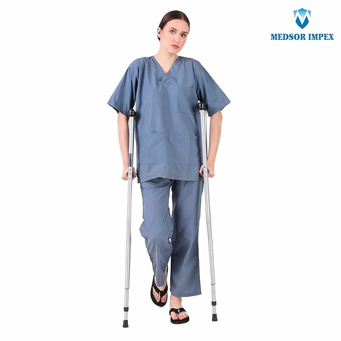 Medsor Impex Adjustable 2 Pcs Ultralight Underarm Crutch Axillary Walking Stick(Length:114-135CM)