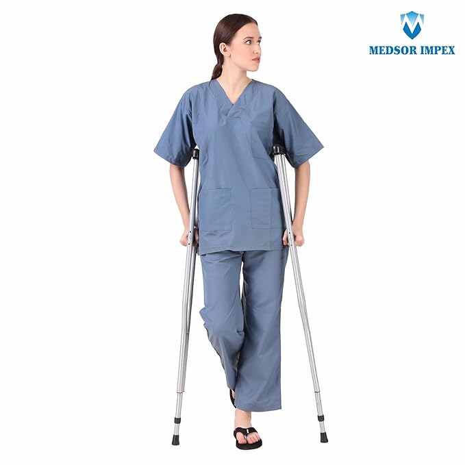 Medsor Impex Adjustable 2 Pcs Ultralight Underarm Crutch Axillary Walking Stick(Length:114-135CM)
