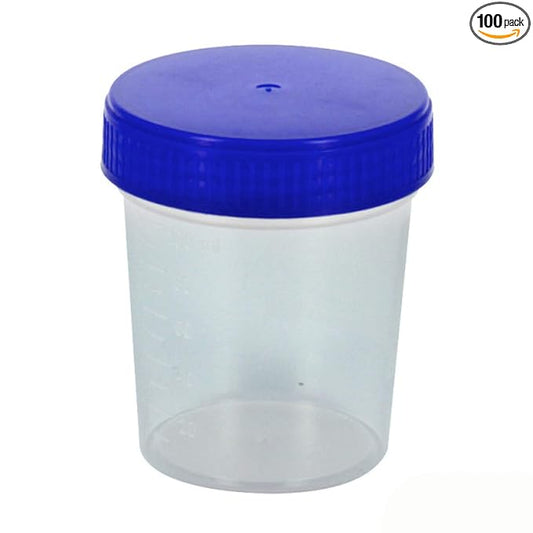 Medsor Impex Urine Sample Collector Specimen Plastic Container Non Sterile 50ml (100 Pcs.)