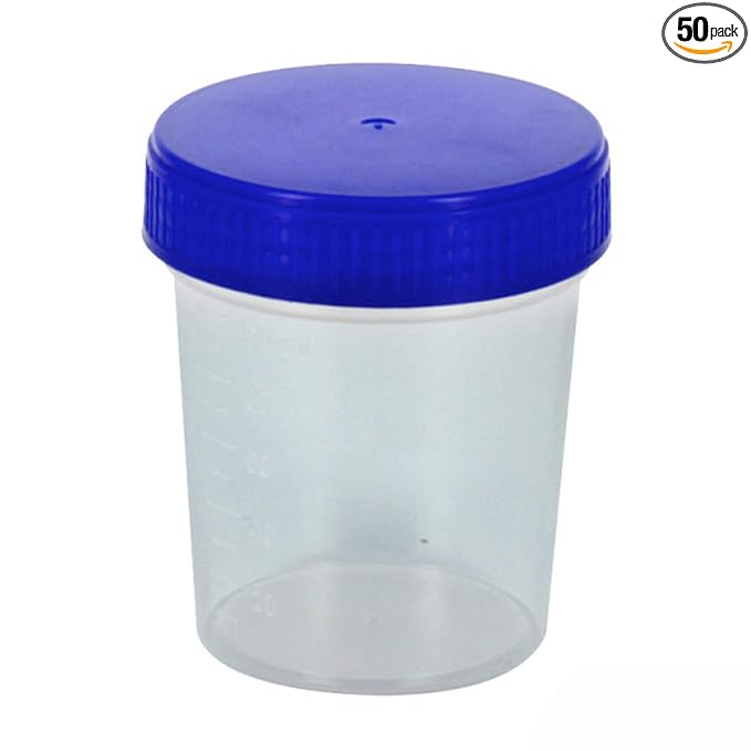 Medsor Impex Urine Sample Collector Specimen Plastic Container Non Sterile 50ml (50 Pcs.)