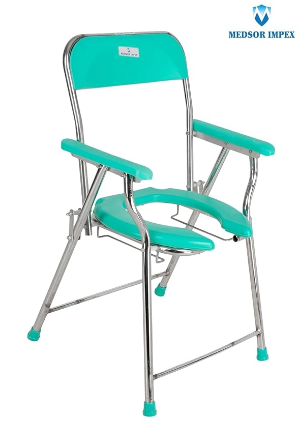 Medsor Impex Folding Commode Chair for Seniors, Disabled Individuals and Pregnant Women