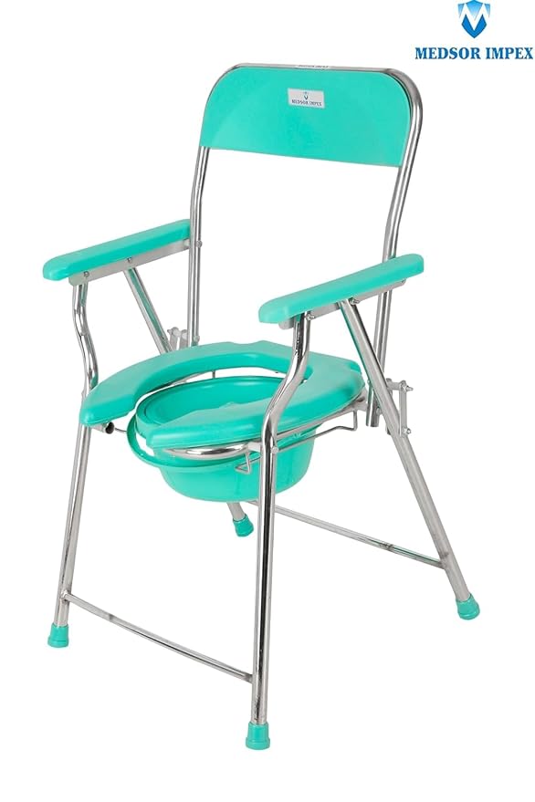 Medsor Impex Folding Commode Chair for Seniors, Disabled Individuals and Pregnant Women