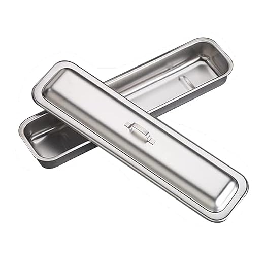 Medsor Impex Catheter TrDay Rectangular With Lid For Sterile Catheter and Surgical Instruments eluxe Quality Heavy Duty Stainless Steel 304 (16x4x1.95 Inch)