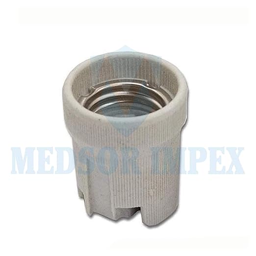 Medsor Impex E27 Heat Resistant Ceramic Bulb Holder (Off-white)