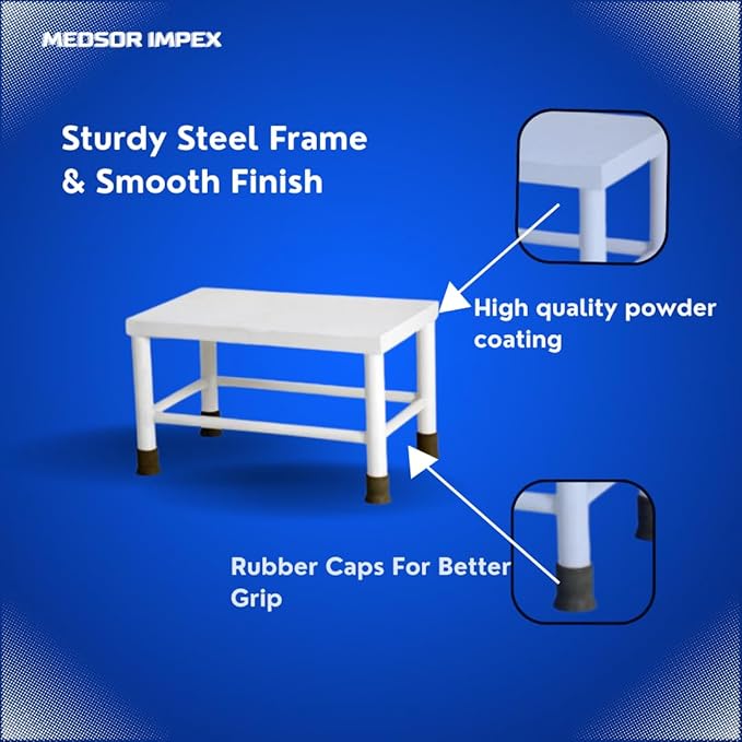 Medsor Impex Bed Side Foot Step Stool Single with Anti Slip Metal Coating Top