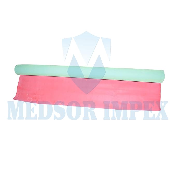 Medsor Impex Rubber Sheet Makintosh/Mattress Protector for Hospital Bed/Baby Bed (Red and Green, 5 Meter)