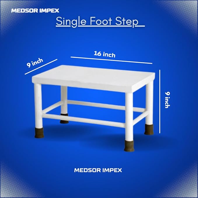 Medsor Impex Bed Side Foot Step Stool Single with Anti Slip Metal Coating Top