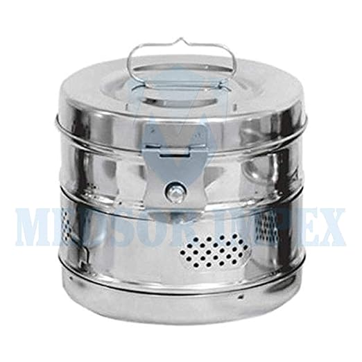 Medsor Impex Hospiclub Dressing Drum 11x9 Inch with 11 Inch Medical Kidney Tray Stainless Steel