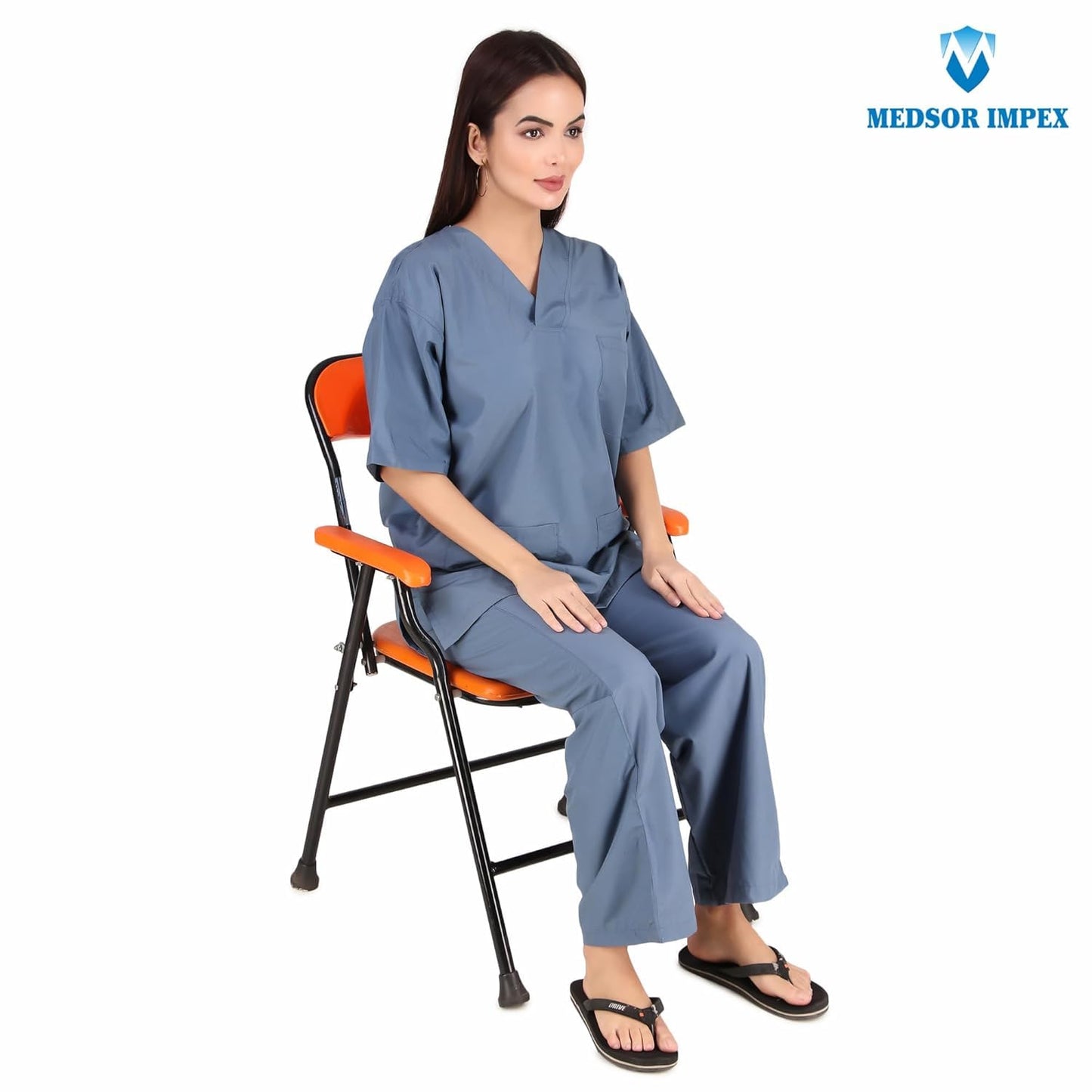 Folding Commode: Sturdy Over-Toilet & Bedside Chair for Seniors, Pregnant Women, and Disabled Individuals (Orange) - Comfortable & Easy to Clean (100Kg Weight Capacity)