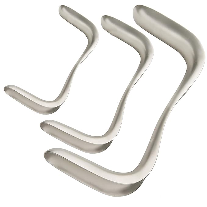 Medsor Impex Vaginal Speculum-Duck Bill Sims Set of 3 (Small, Medium and Large).
