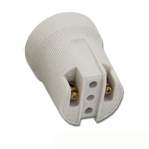 Medsor Impex E27 Heat Resistant Ceramic Bulb Holder (Off-white)