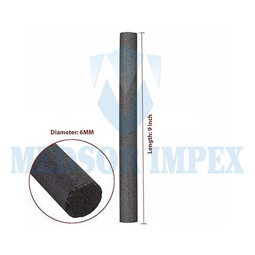 Medsor Impex Graphite Electrode Bar Carbon Rod Length 304mm Diameter 6 MM Set Of 5 Ps