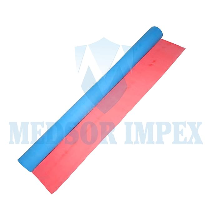 Medsor Impex Rubber Sheet Makintosh/Mattress Protector for Hospital Bed/Baby Bed (Red and Blue, 1 Meter)