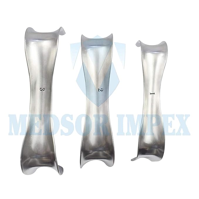 Medsor Impex Vaginal Speculum-Duck Bill Sims Set of 3 (Small, Medium and Large).