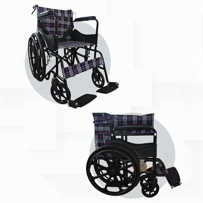 Foldable Medical Wheelchair for Home Use | Chrome Finish | Medsor Impex