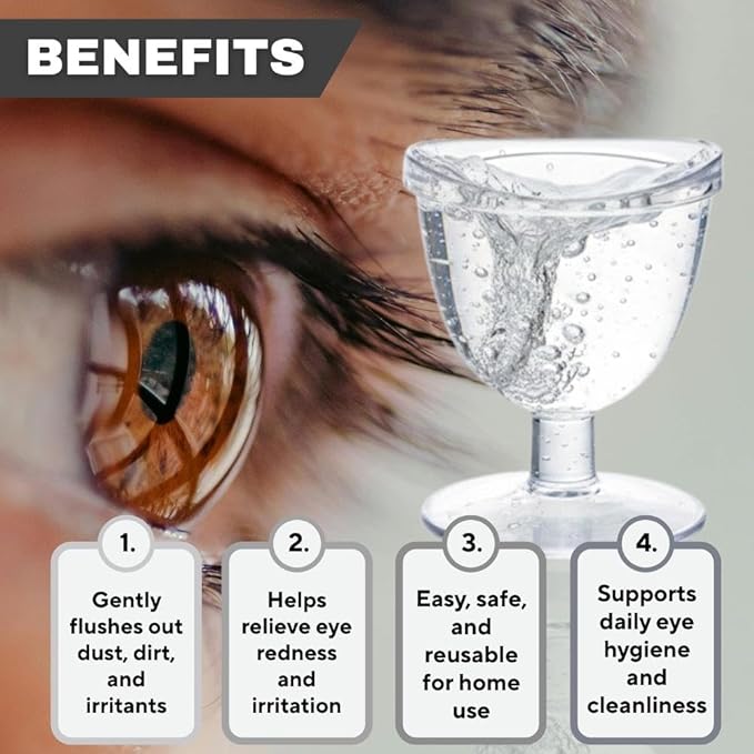 Medsor Impex Eye Wash Cup Transparent Plastic Non Toxic set of 2