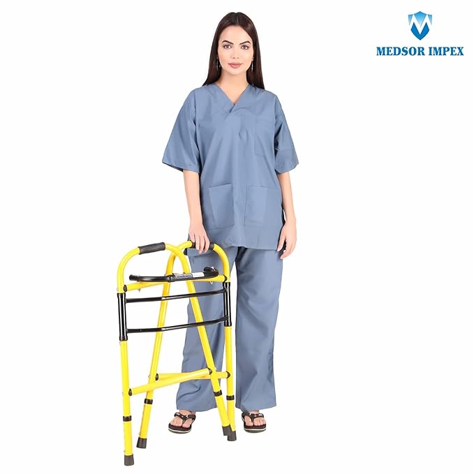 Premium Mild Steel Foldable Walker for Men, Women & Elderly | Medsor Impex