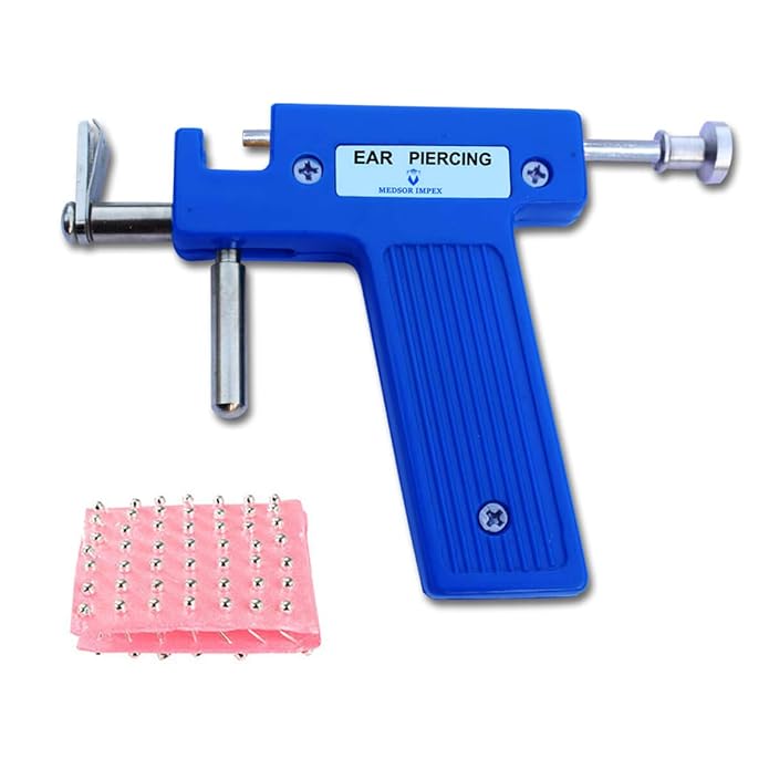 MEDSOR IMPEX Ear-Nose-Navel Body Piercing Gun Set with 20pcs Earring Unisex Studs