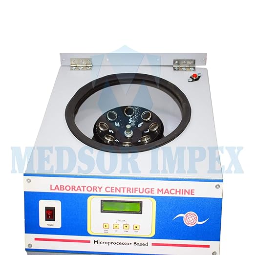 Medsor Impex Laboratory Centrifuge Machine Digital Microprocessor Based with Timer - High Speed 4500-5000 RPM (Delux)