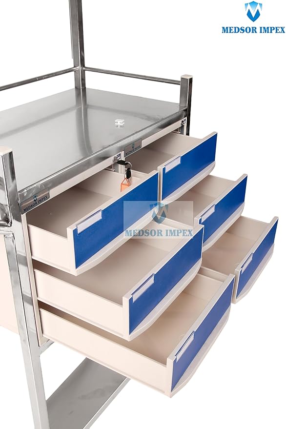 Medsor Impex Hospital Crash Cart Trolley