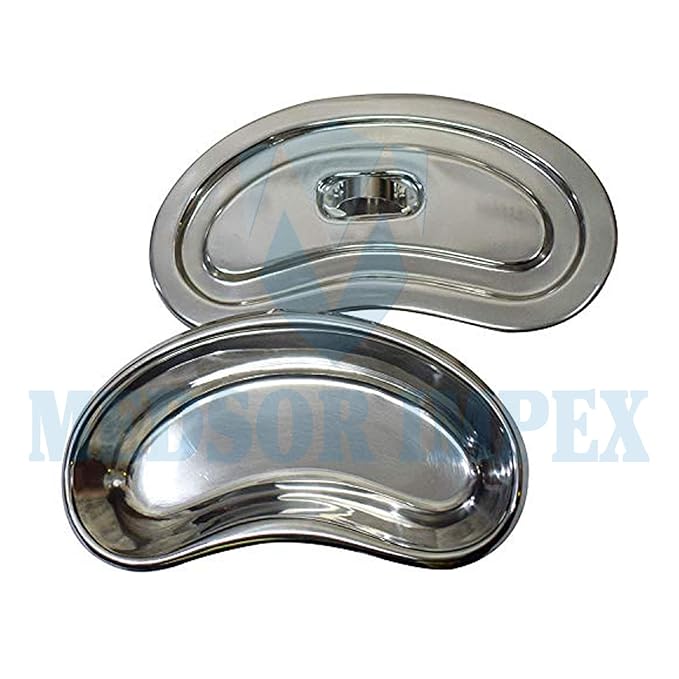 Medsor Impex Kidney Tray with Lid Cover Stainless Steel Dishes Deluxe Quality Heavy Duty (8 Inch)