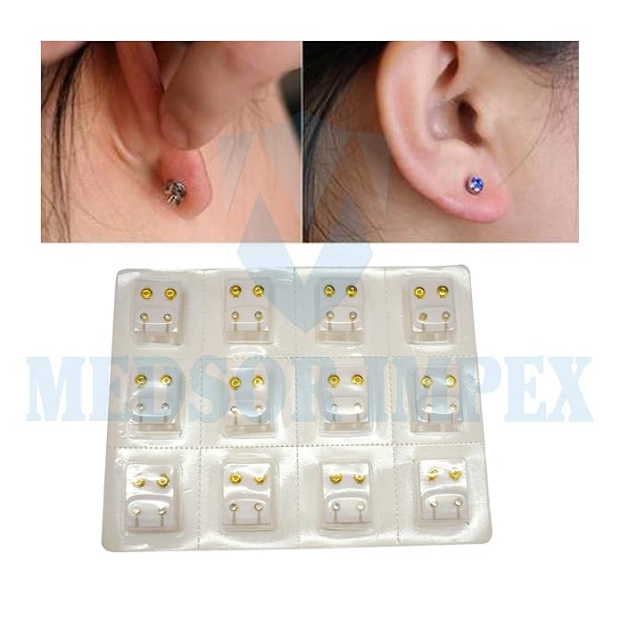 MEDSOR IMPEX Ear-Nose-Navel Body Piercing Gun Set with 12 Pair Earring Set Unisex Studs New