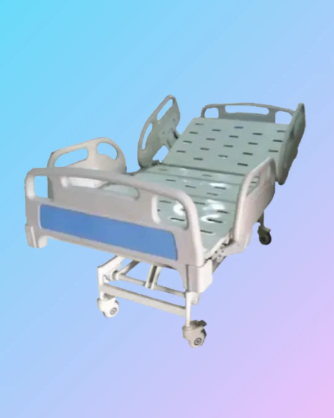 Four-section ICU Fowler bed by My Store with adjustable head and leg sections, featuring sturdy frame and medical-grade design.