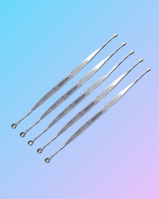 Steel comedone extractor tool from My Store, with a stainless steel loop for acne and blackhead removal, on a white background.