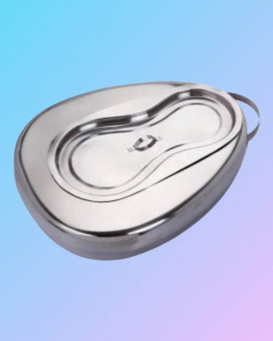 Female Bed Pan with Lid Stainless Steel