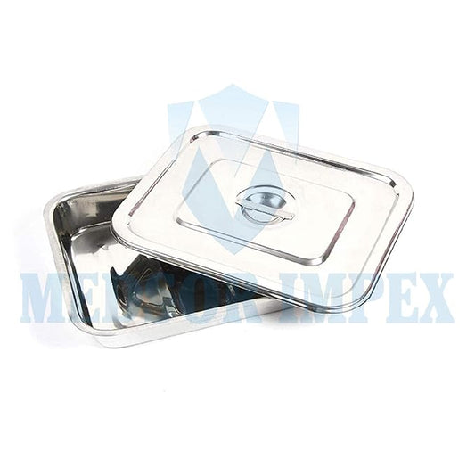 Medical Instrument Tray with Lid Stainless Steel 12 x 15 Inch