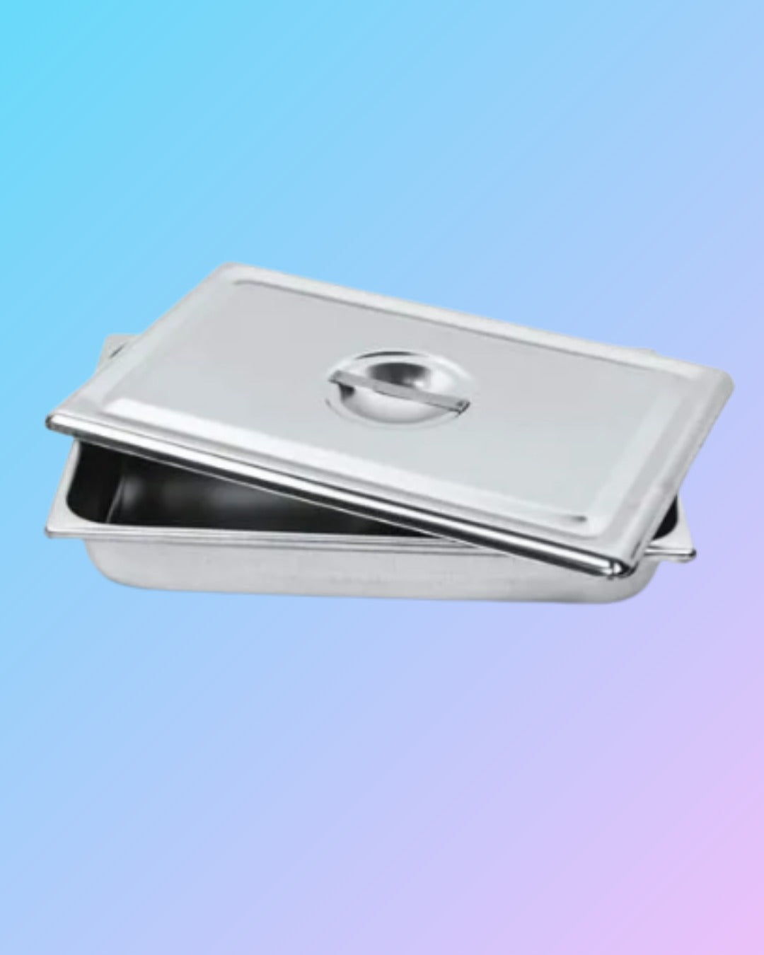 Instrument tray with cover from My Store, showing a metal tray with a transparent cover for medical or laboratory use.